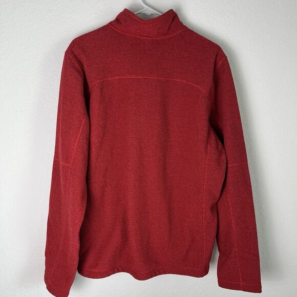 The North Face Red Fleece Warm Quarter Zip Jacket Large 210 - Picture 4 of 7